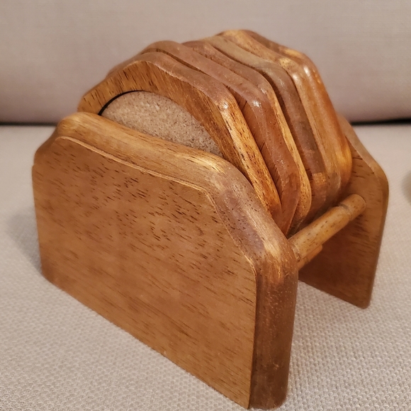 Wooden Coasters and Holder - Picture 5 of 7